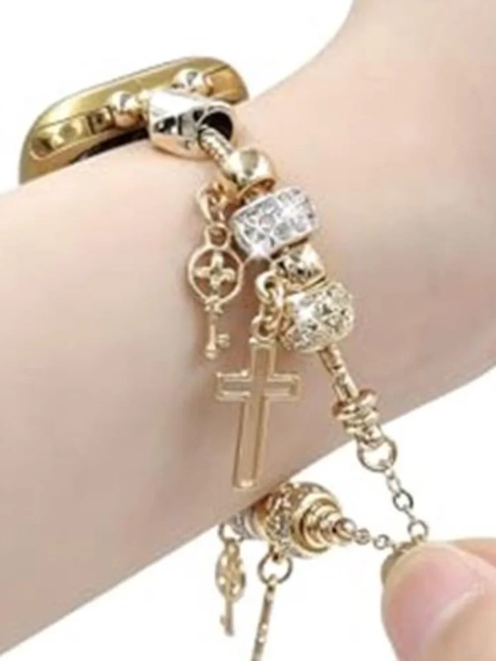 NEW Gold Stylish Apple Watch Band with Charms